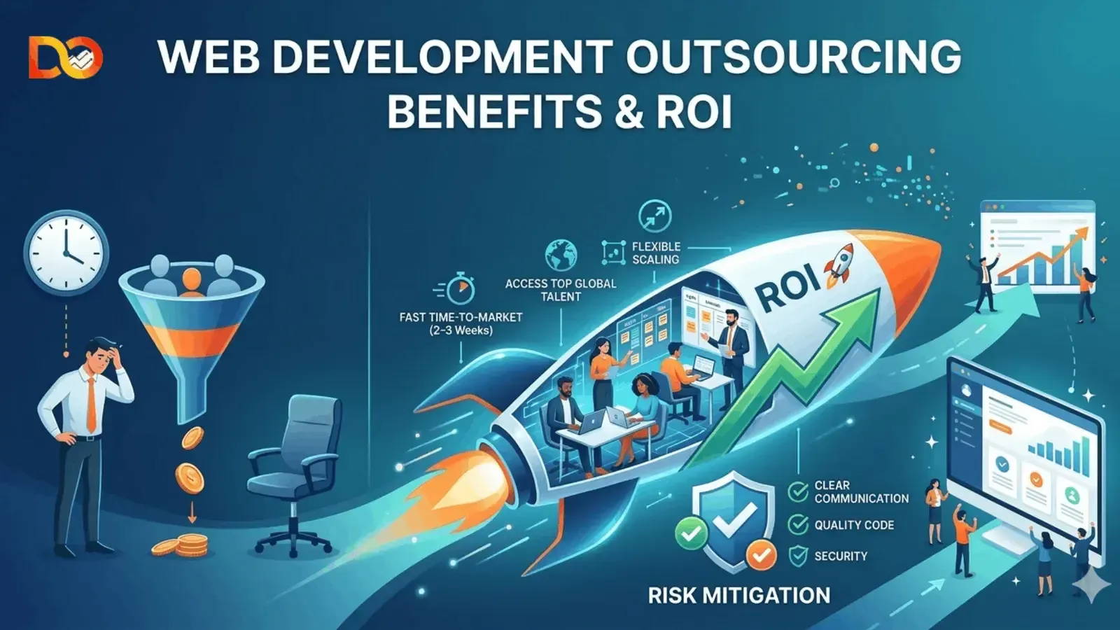 Cover image for Web Development Outsourcing: Benefits, Risks & ROI Explained for Businesses